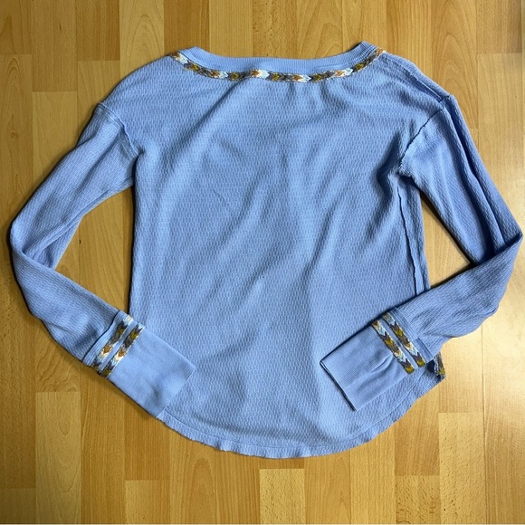 We The Free Periwinkle Long Sleeve Thermal with Patterned Trim - Picture 5 of 9